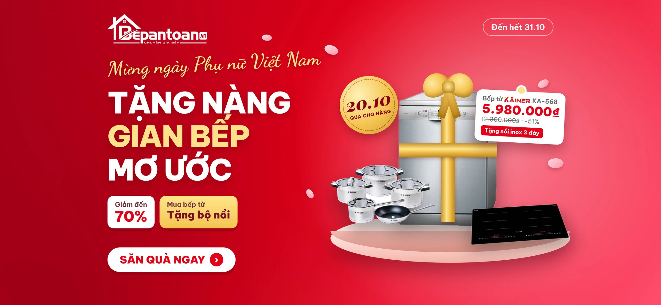 Sale 20/10 tặng nàng gian bếp mơ ước