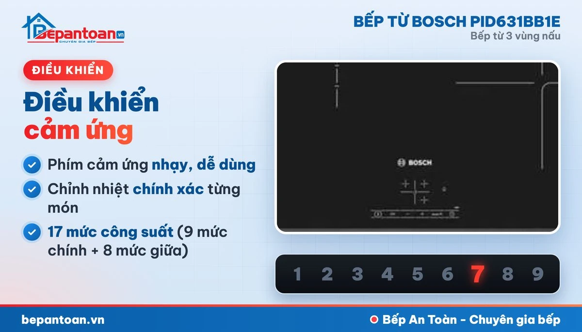 Bếp từ Bosch PID631BB1E - điều khiển