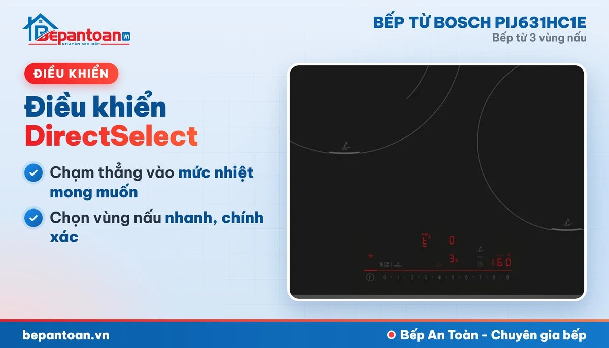 Bếp từ Bosch PIJ631HC1E - điều khiển