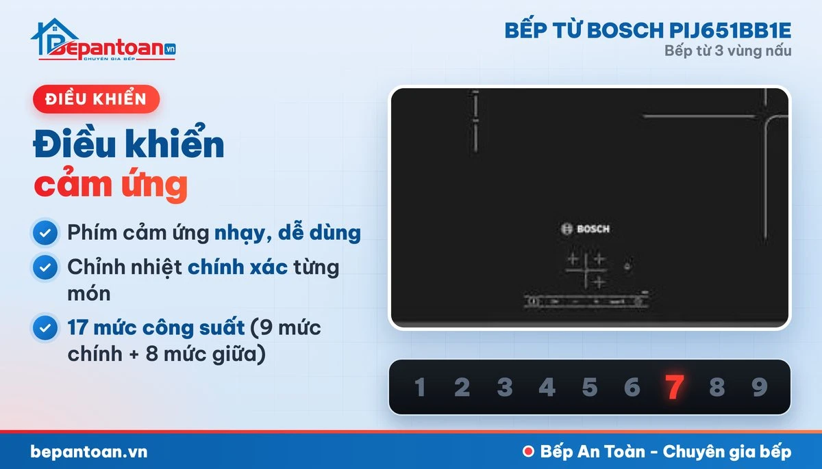 Bếp từ Bosch PIJ651BB1E - điều khiển