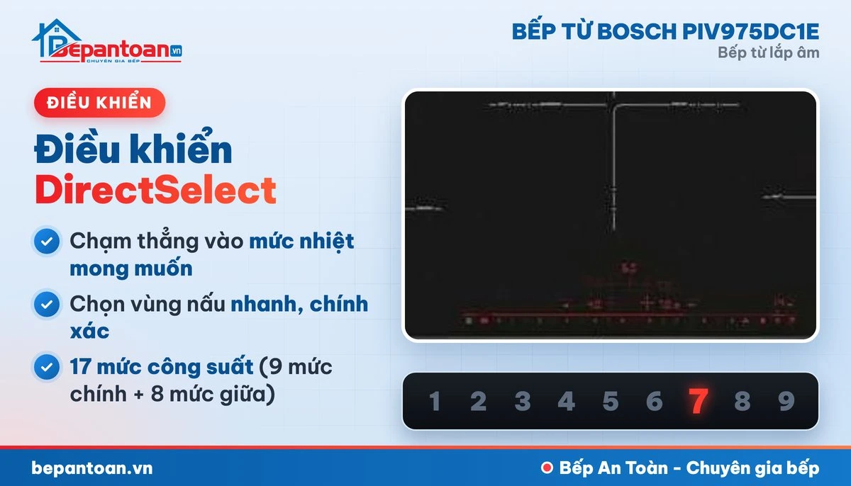 Bếp từ Bosch PIV975DC1E - điều khiển