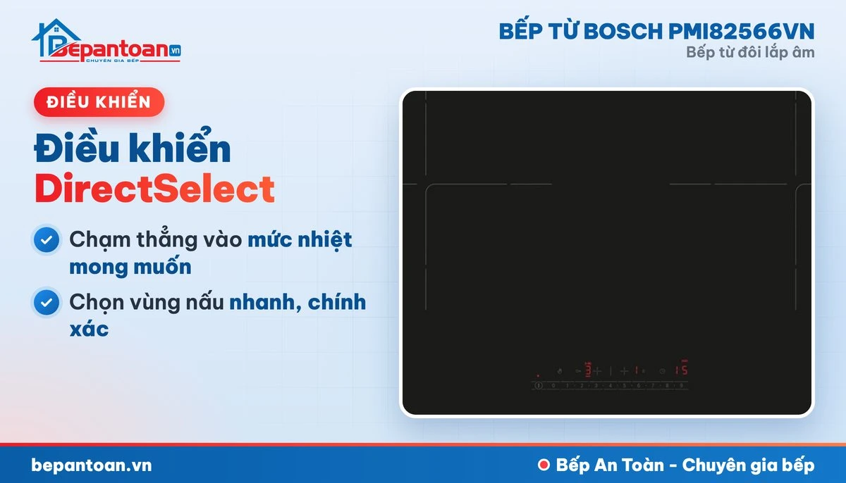 Bếp từ Bosch PMI82566VN - điều khiển
