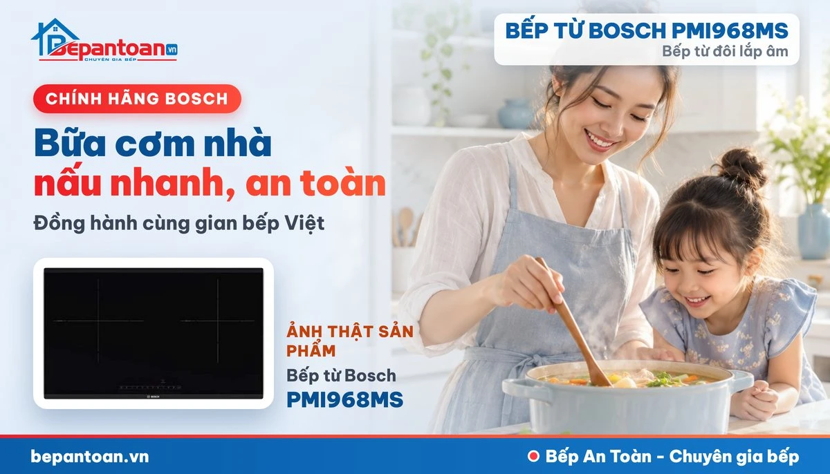 Bếp từ Bosch PMI968MS - bếp gia đình