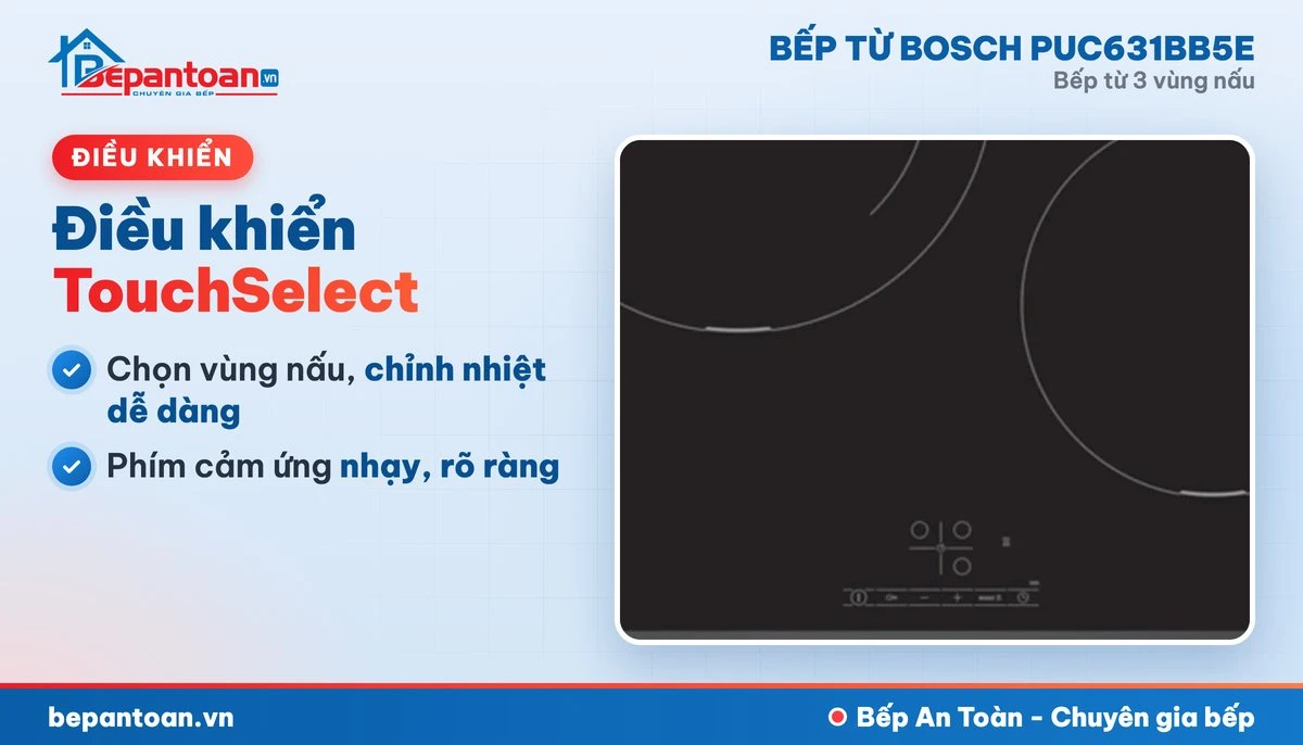 Bếp từ Bosch PUC631BB5E - điều khiển