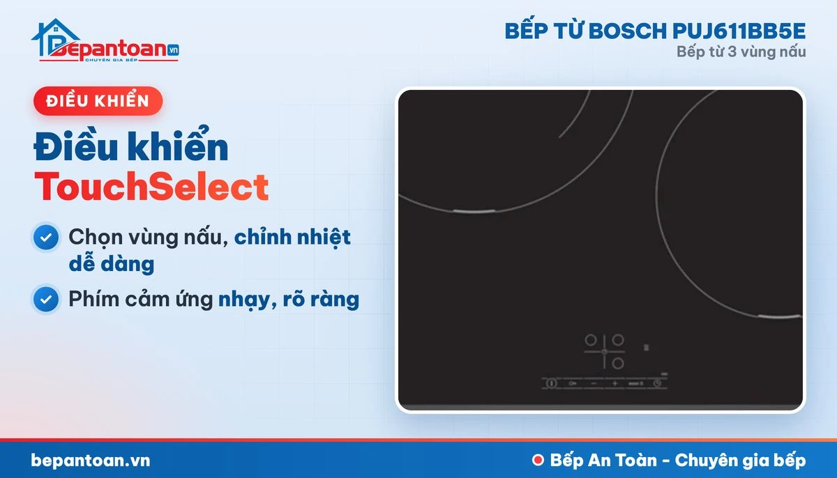 Bếp từ Bosch PUJ611BB5E - điều khiển