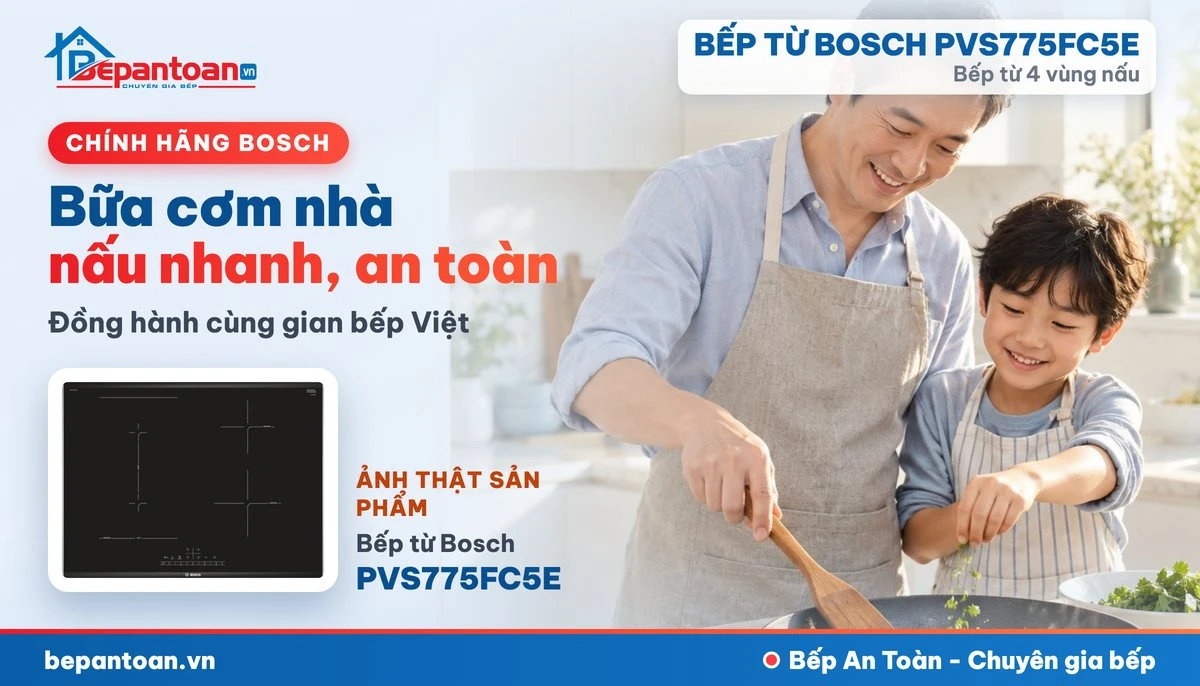 Bếp từ Bosch PVS775FC5E - bếp gia đình