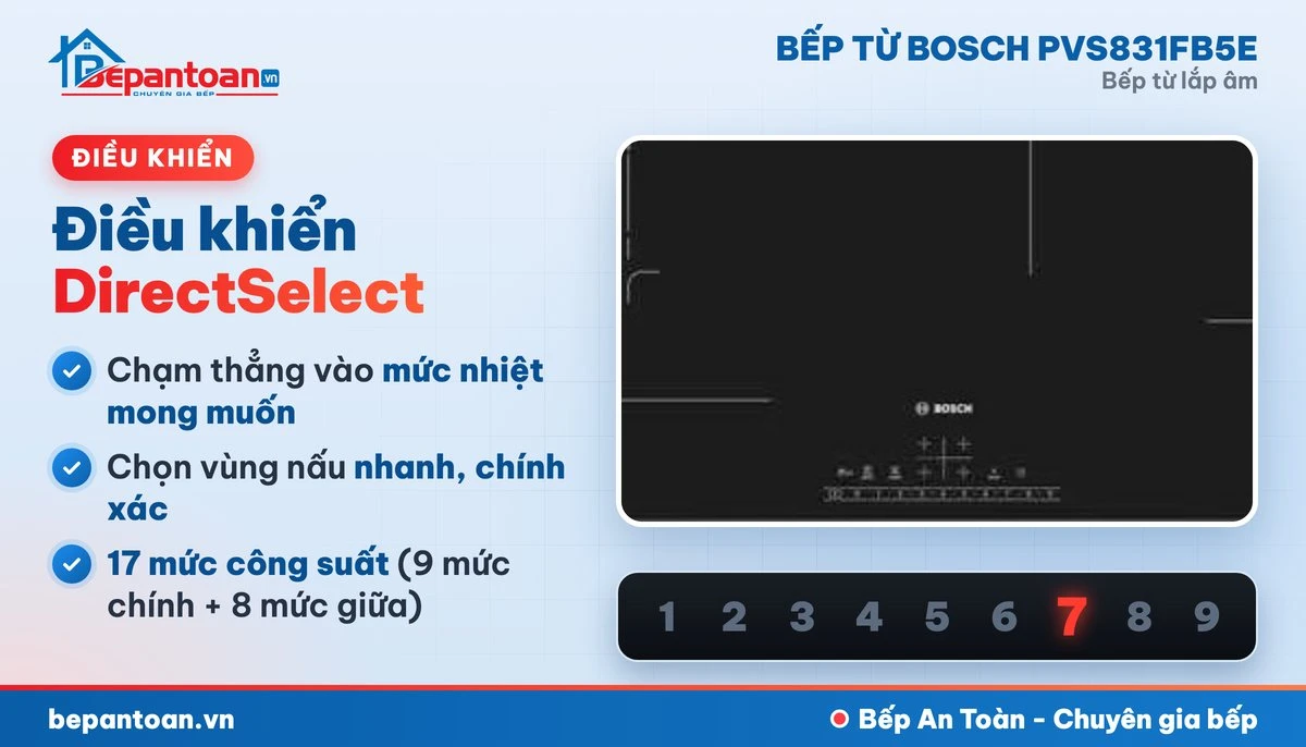Bếp từ Bosch PVS831FB5E - điều khiển