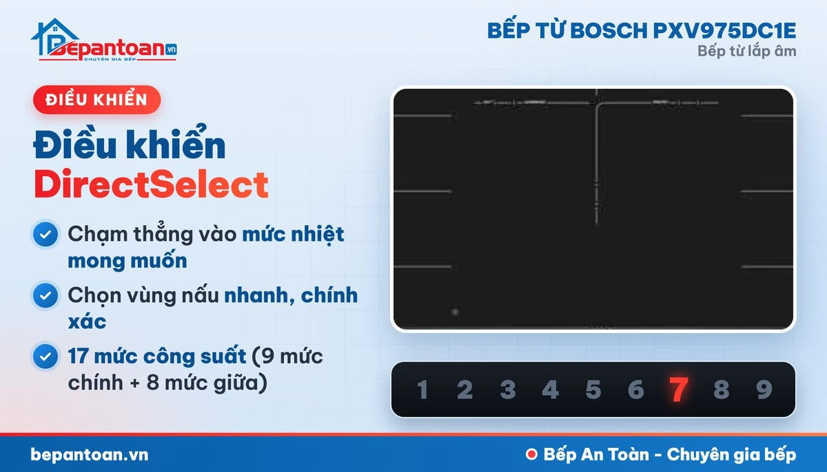 Bếp từ Bosch PXV975DC1E - điều khiển