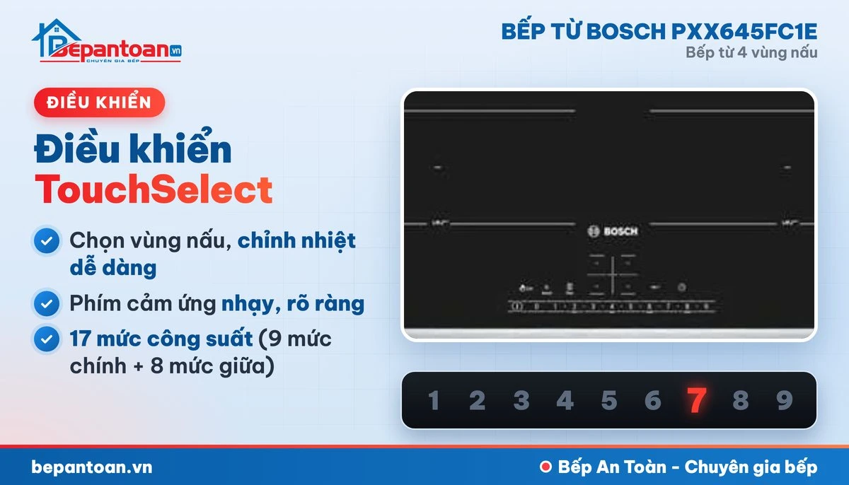 Bếp từ Bosch PXX645FC1E - điều khiển
