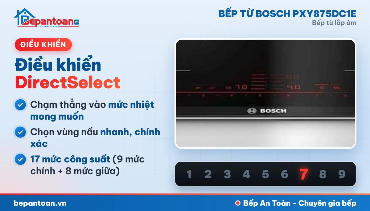 Bếp từ Bosch PXY875DC1E - điều khiển