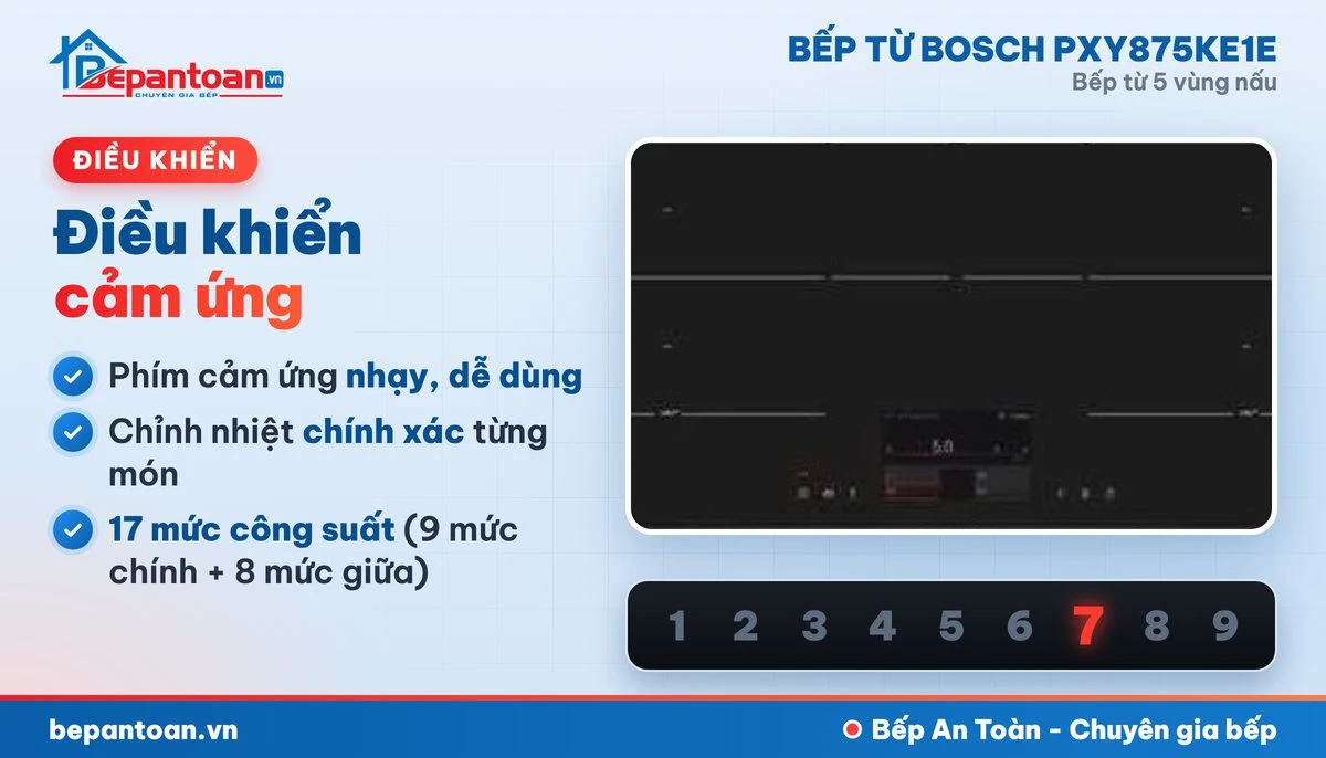 Bếp từ Bosch PXY875KE1E - điều khiển