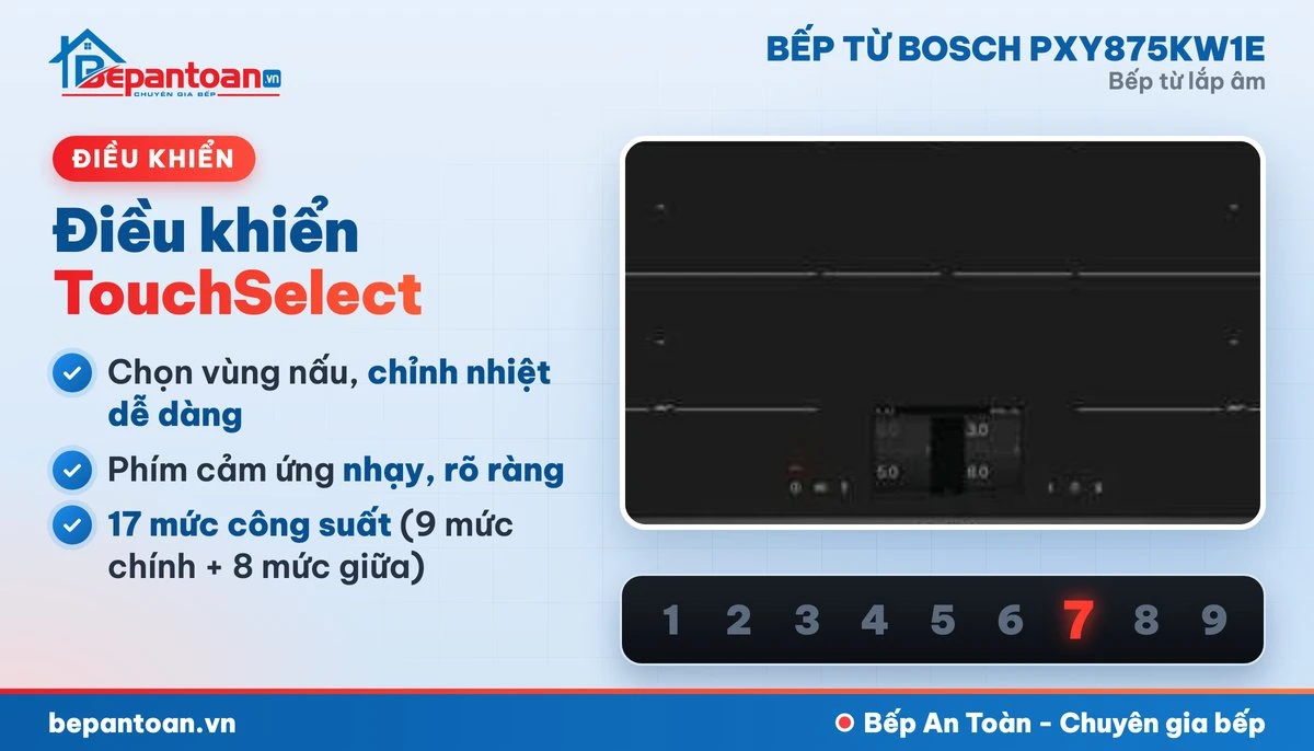 Bếp từ Bosch PXY875KW1E - điều khiển