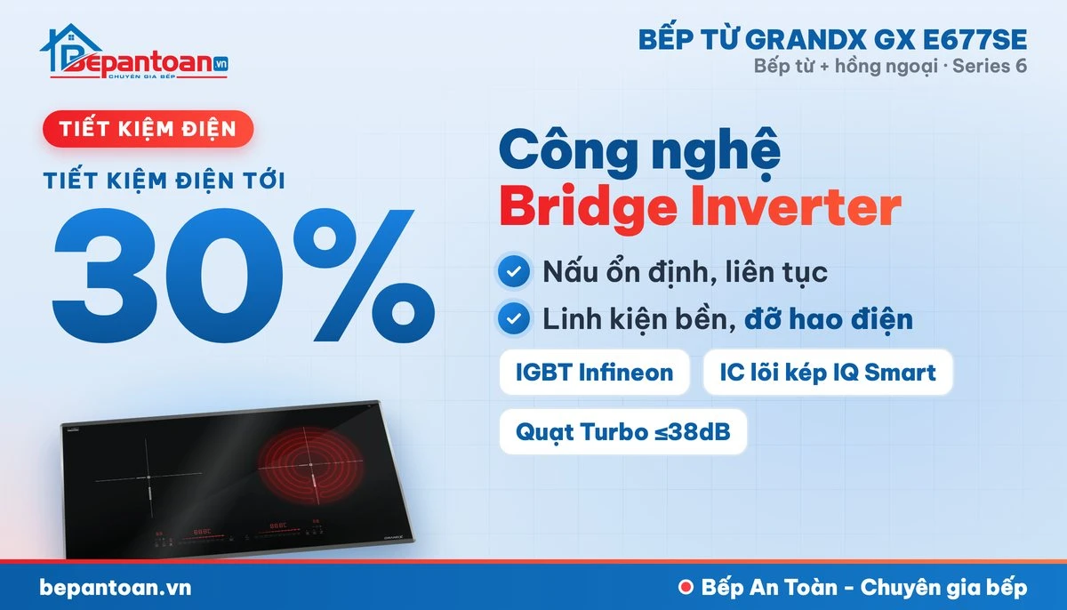 Bếp từ GrandX GX E677SE - công nghệ tiết kiệm điện