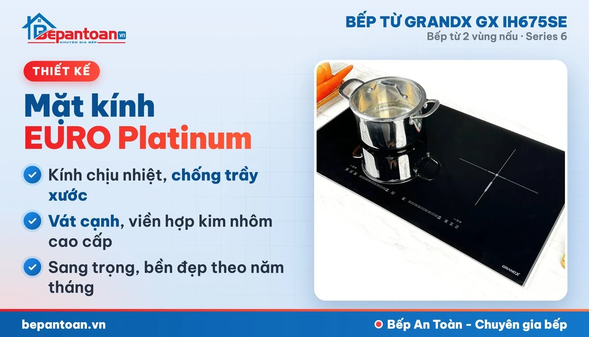 Bếp từ GrandX GX IH675SE - thiết kế mặt kính