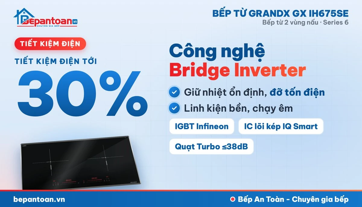 Bếp từ GrandX GX IH675SE - công nghệ tiết kiệm điện