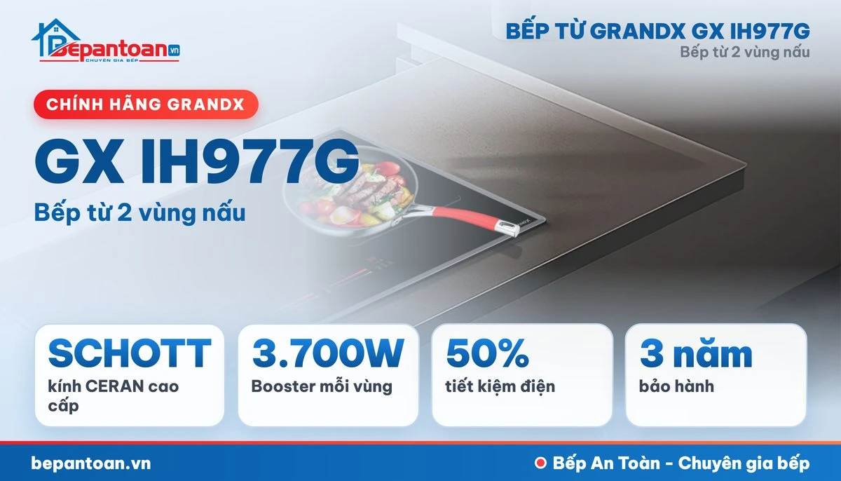 Bếp từ GrandX GX IH977G - tổng quan