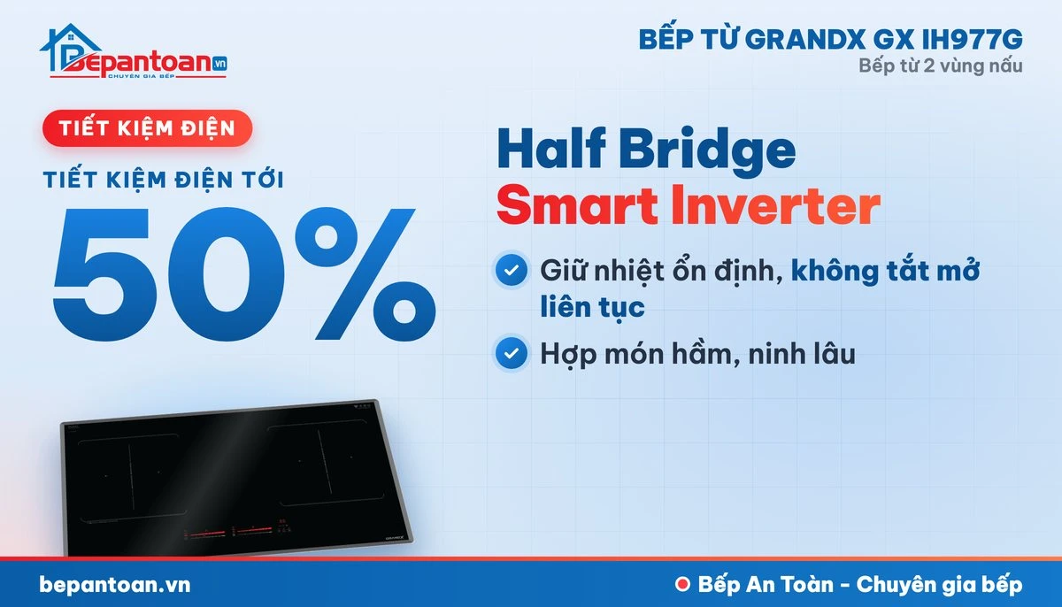 Bếp từ GrandX GX IH977G - công nghệ tiết kiệm điện