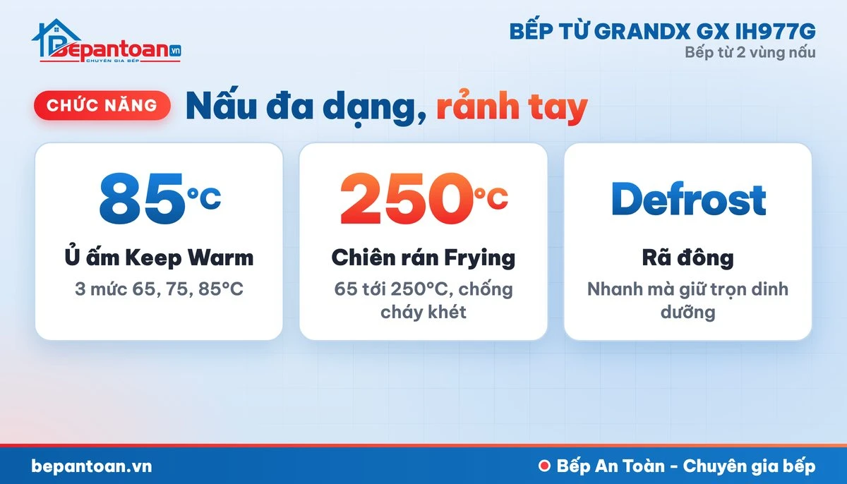 Bếp từ GrandX GX IH977G - chức năng nấu