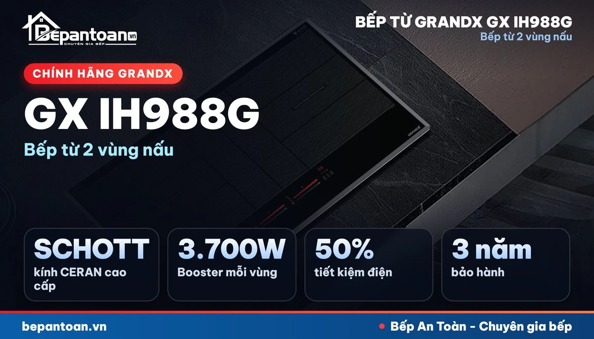 Bếp từ GrandX GX IH988G - tổng quan