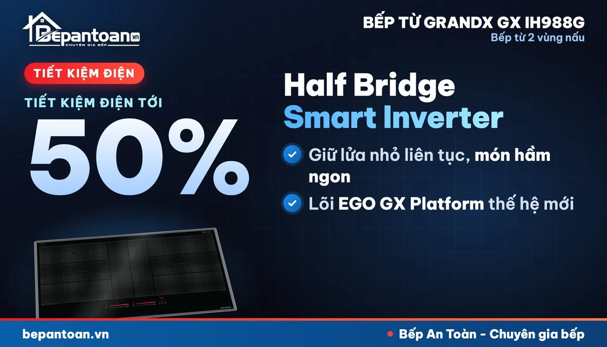 Bếp từ GrandX GX IH988G - công nghệ tiết kiệm điện