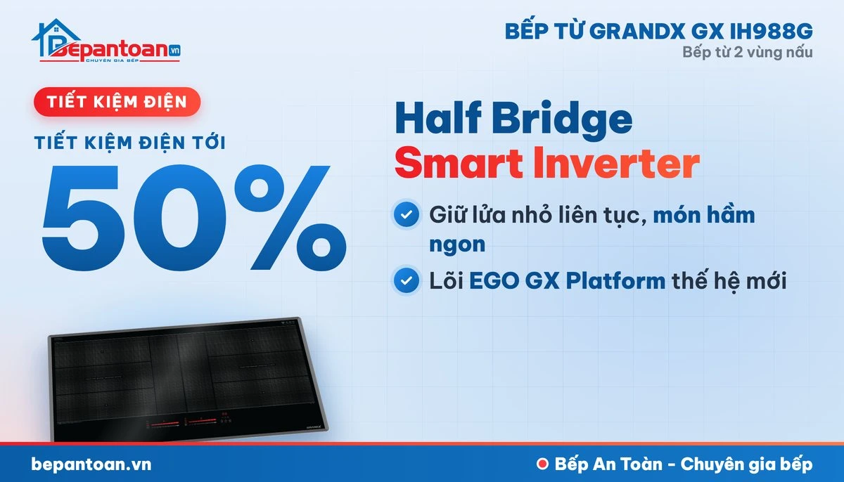 Bếp từ GrandX GX IH988G - công nghệ tiết kiệm điện