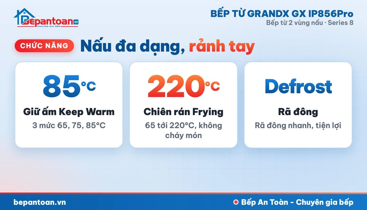 Bếp từ GrandX GX IP856Pro - chức năng nấu