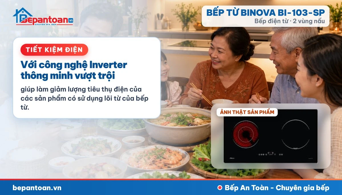 Bếp điện từ Binova BI-103-SP - Với công nghệ Inverter thông minh vượt trội