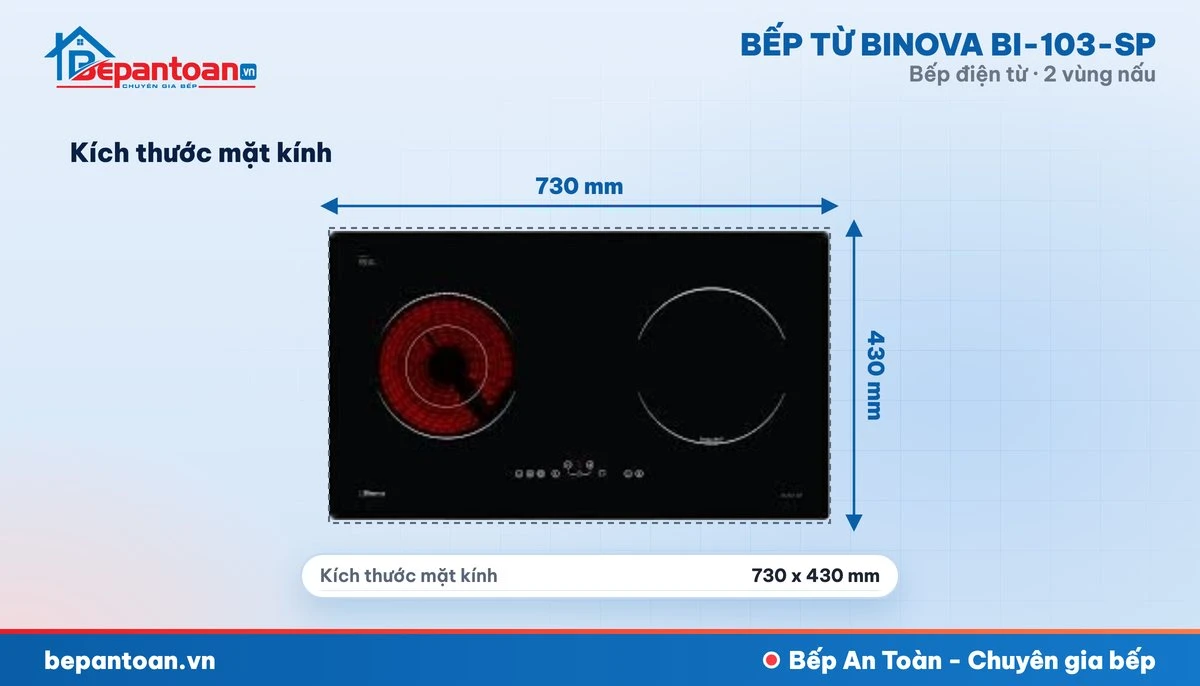 Bếp điện từ Binova BI-103-SP - thông số kỹ thuật