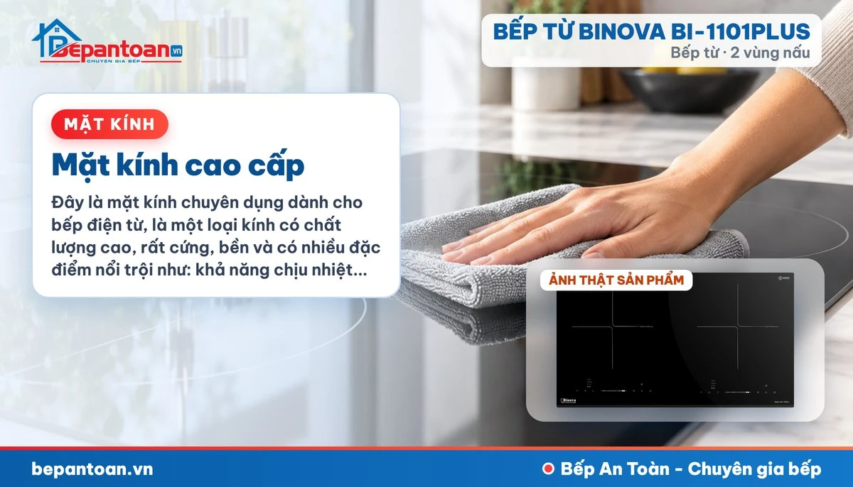 Bếp từ Binova BI-1101PLUS - Mặt kính cao cấp