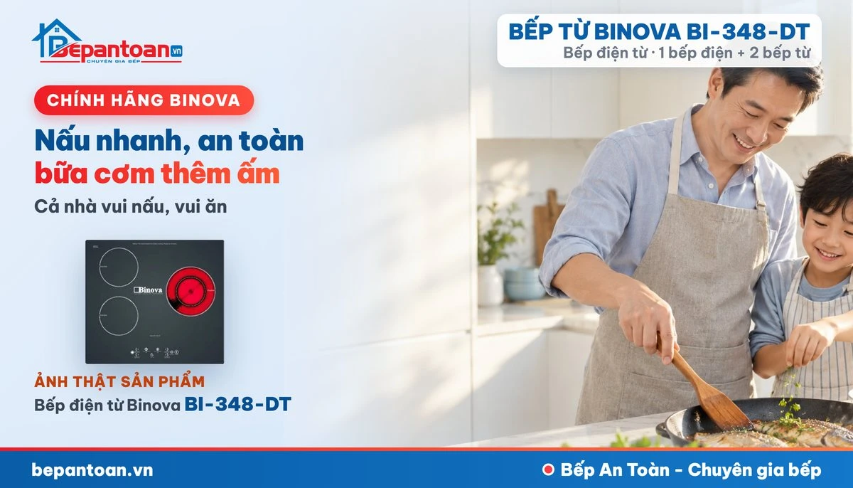 Bếp điện từ Binova BI-348-DT - gia đình