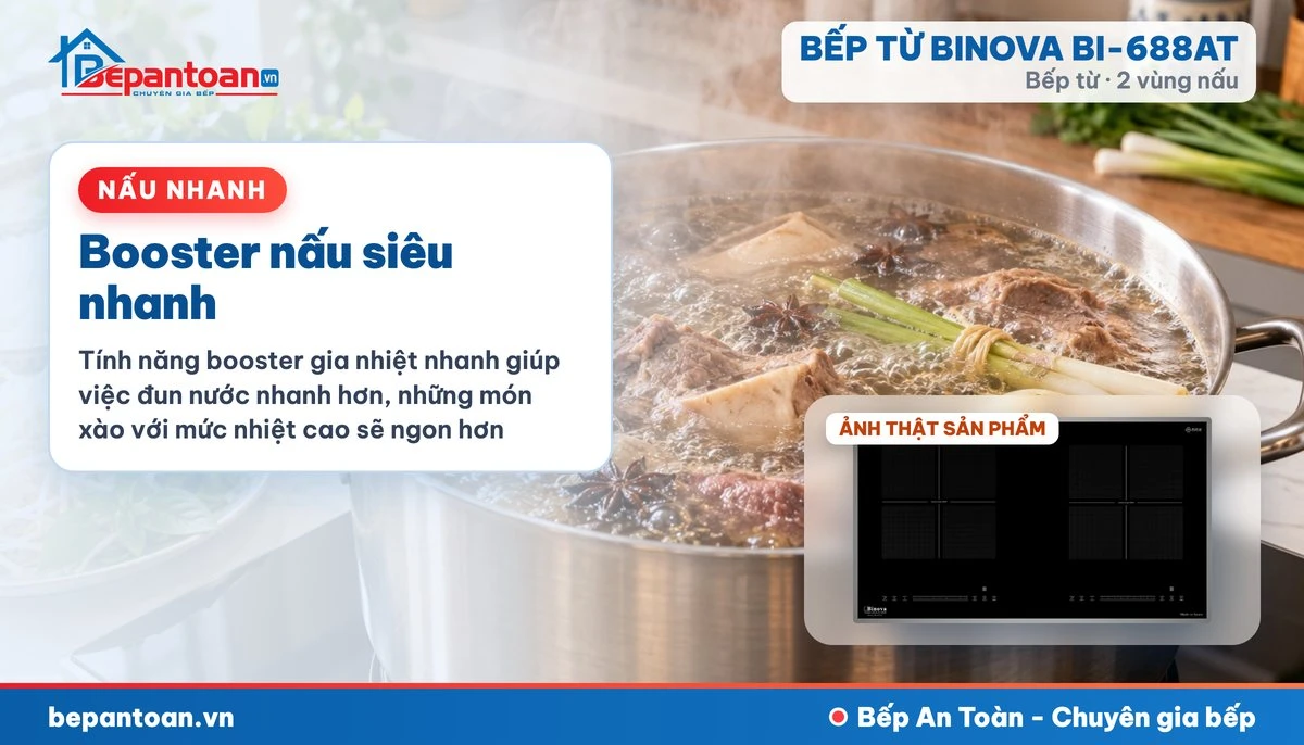 Bếp từ Binova BI-688AT - Booster nấu siêu nhanh