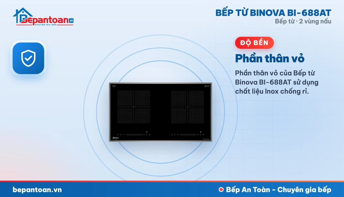 Bếp từ Binova BI-688AT - Phần thân vỏ