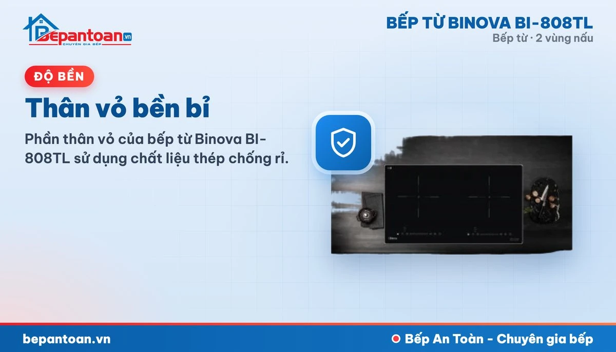 Bếp từ Binova BI-808TL - Thân vỏ bền bỉ