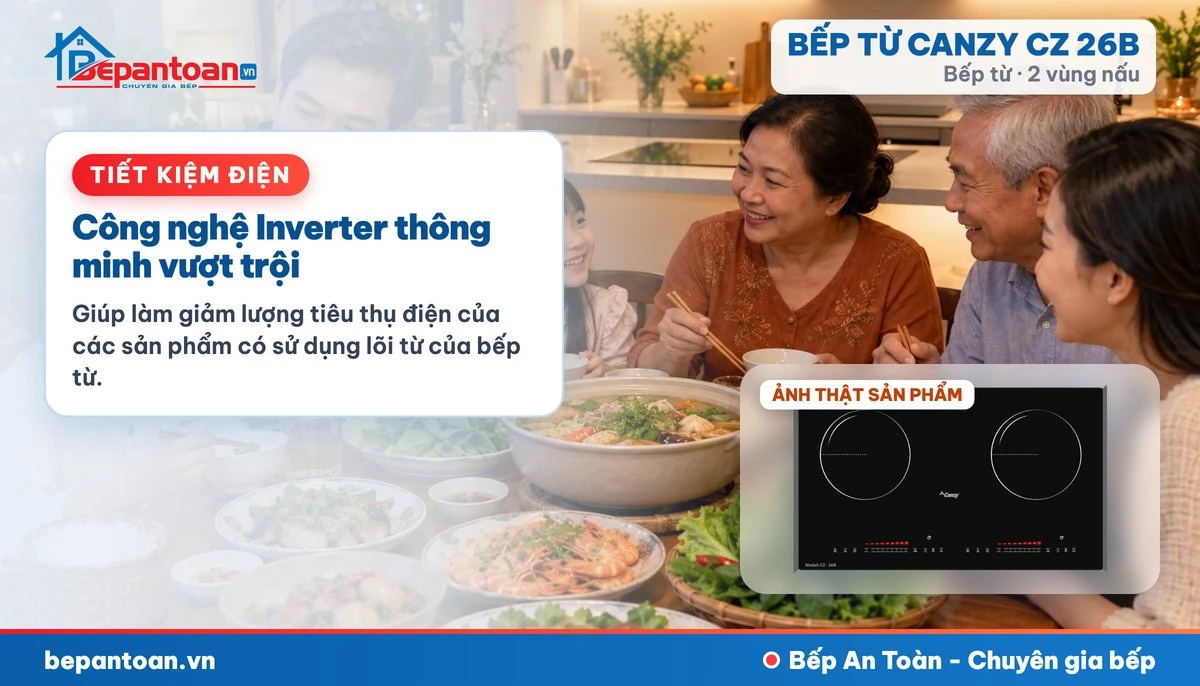 Bếp từ Canzy CZ 26B - Công nghệ Inverter thông minh vượt trội