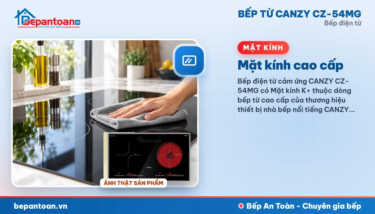 Bếp điện từ Canzy CZ-54MG - Mặt kính cao cấp