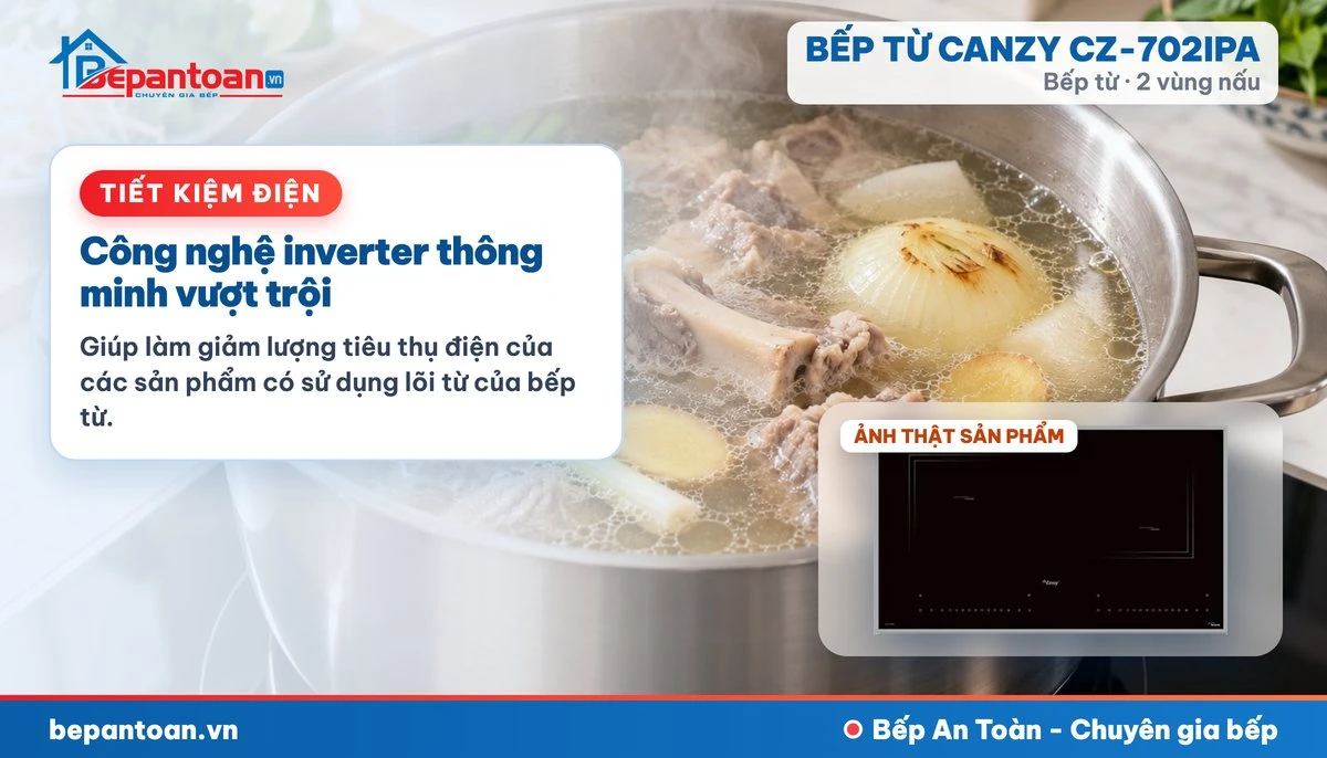 Bếp từ Canzy CZ-702IPA - Công nghệ inverter thông minh vượt trội