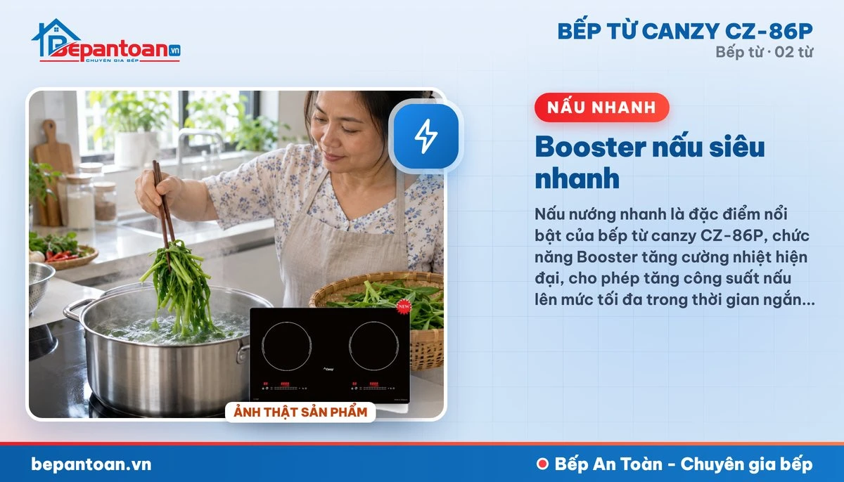 Bếp từ Canzy CZ-86P - Booster nấu siêu nhanh
