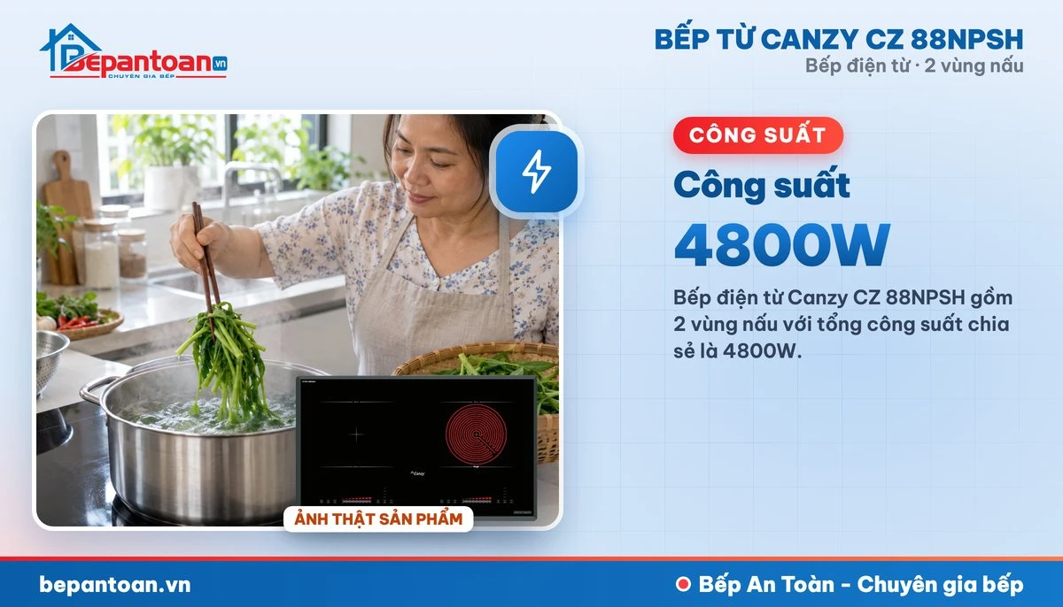 Bếp điện từ Canzy CZ 88NPSH - Công suất