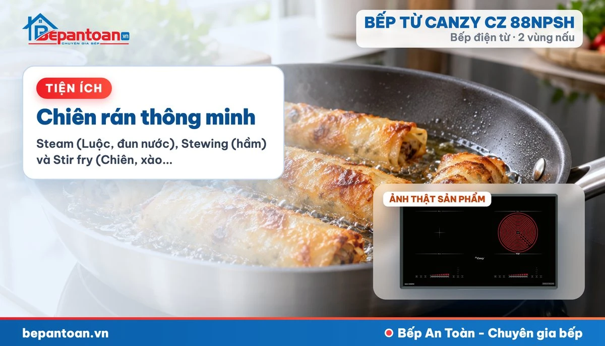 Bếp điện từ Canzy CZ 88NPSH - Chiên rán thông minh