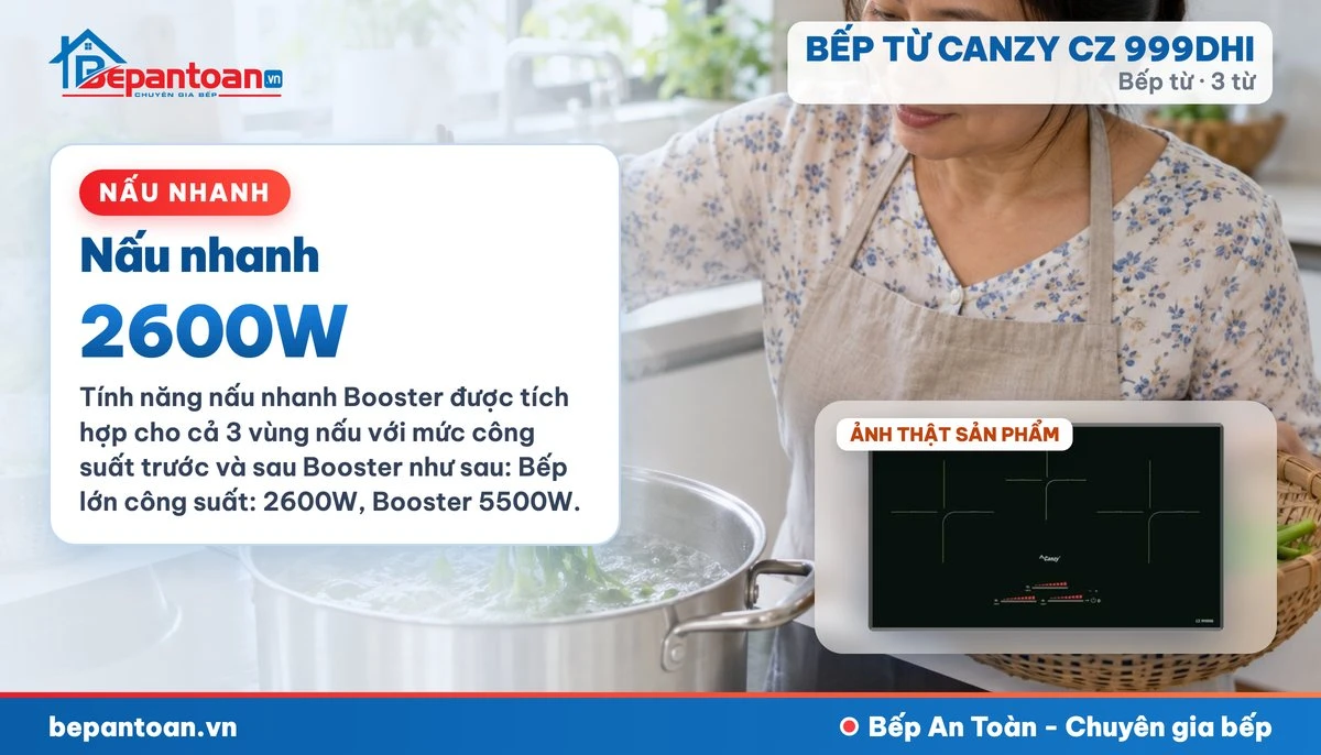 Bếp từ Canzy CZ 999DHI - Nấu nhanh
