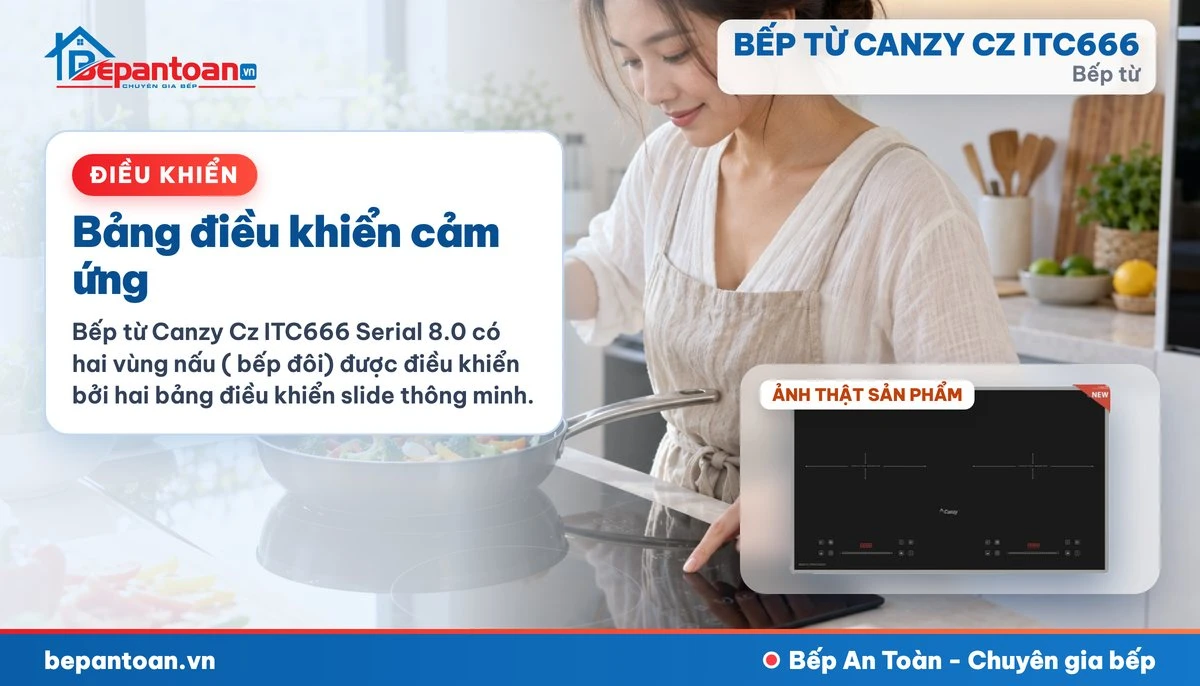 Bếp từ Canzy CZ ITC666 - Bảng điều khiển cảm ứng