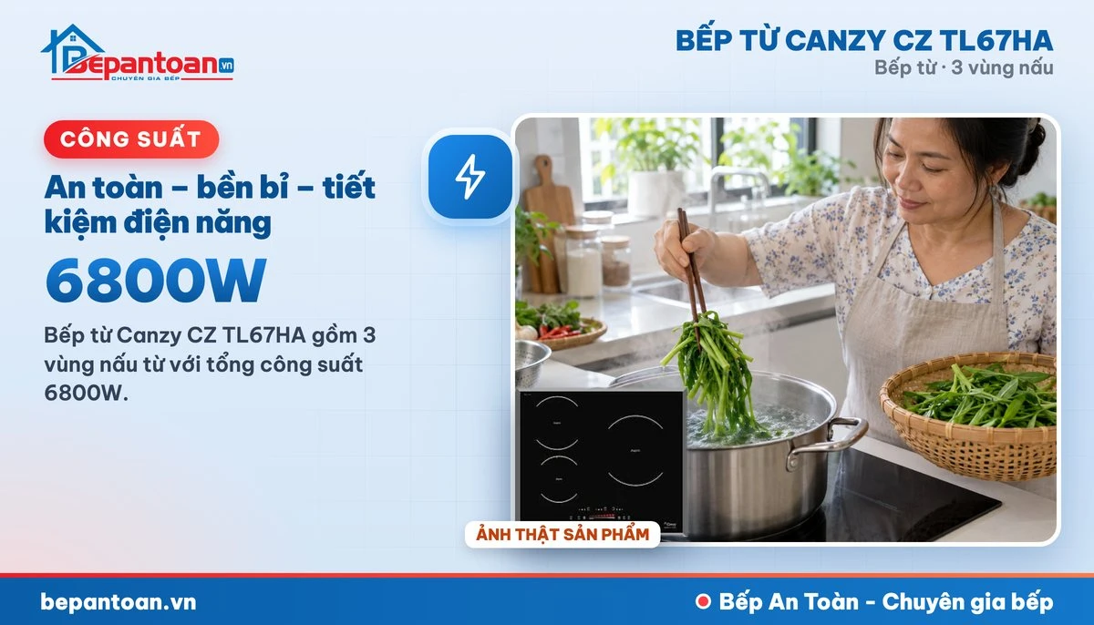 Bếp từ Canzy CZ TL67HA - An toàn – bền bỉ – tiết kiệm điện năng