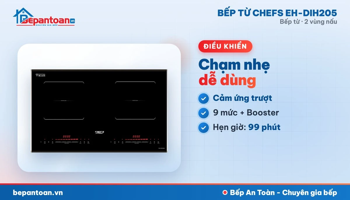 Bếp từ Chefs EH-DIH205 - điều khiển dễ dùng