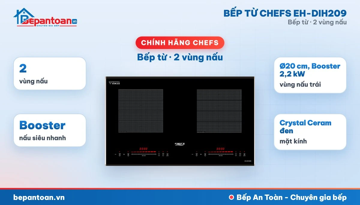 Bếp từ Chefs EH-DIH209 - tổng quan
