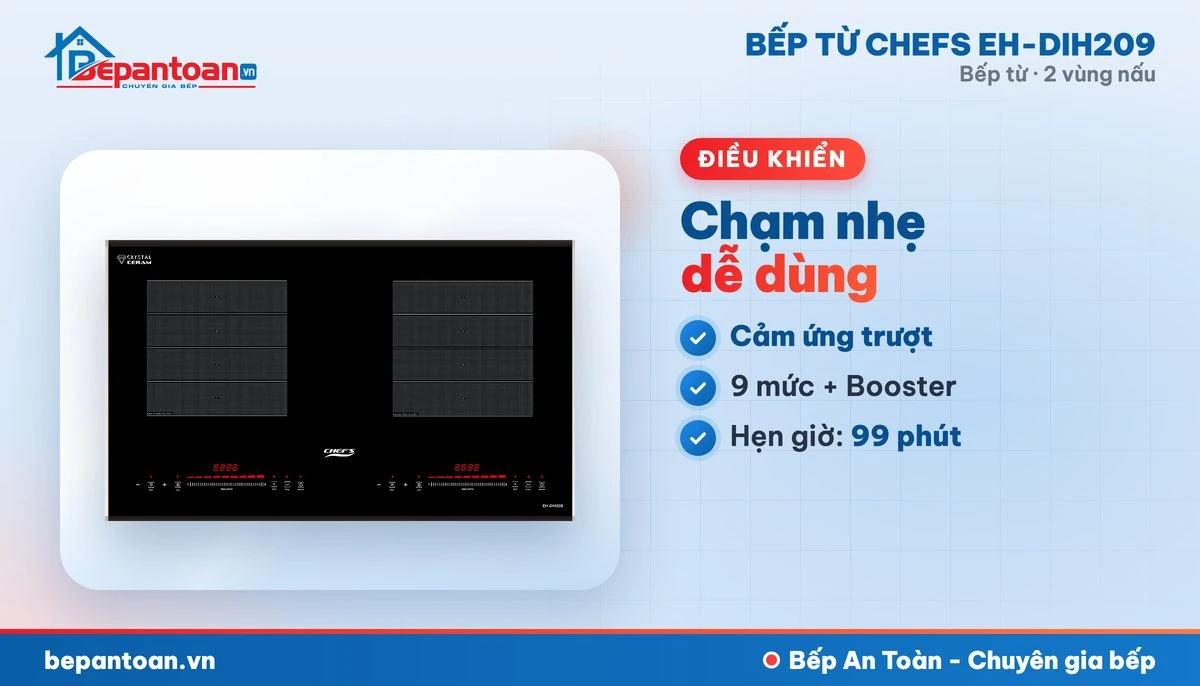 Bếp từ Chefs EH-DIH209 - điều khiển dễ dùng