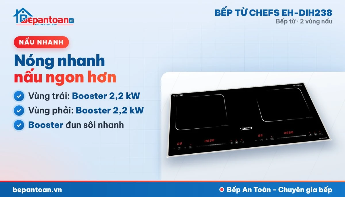 Bếp từ Chefs EH-DIH238 - công suất mạnh, nấu nhanh