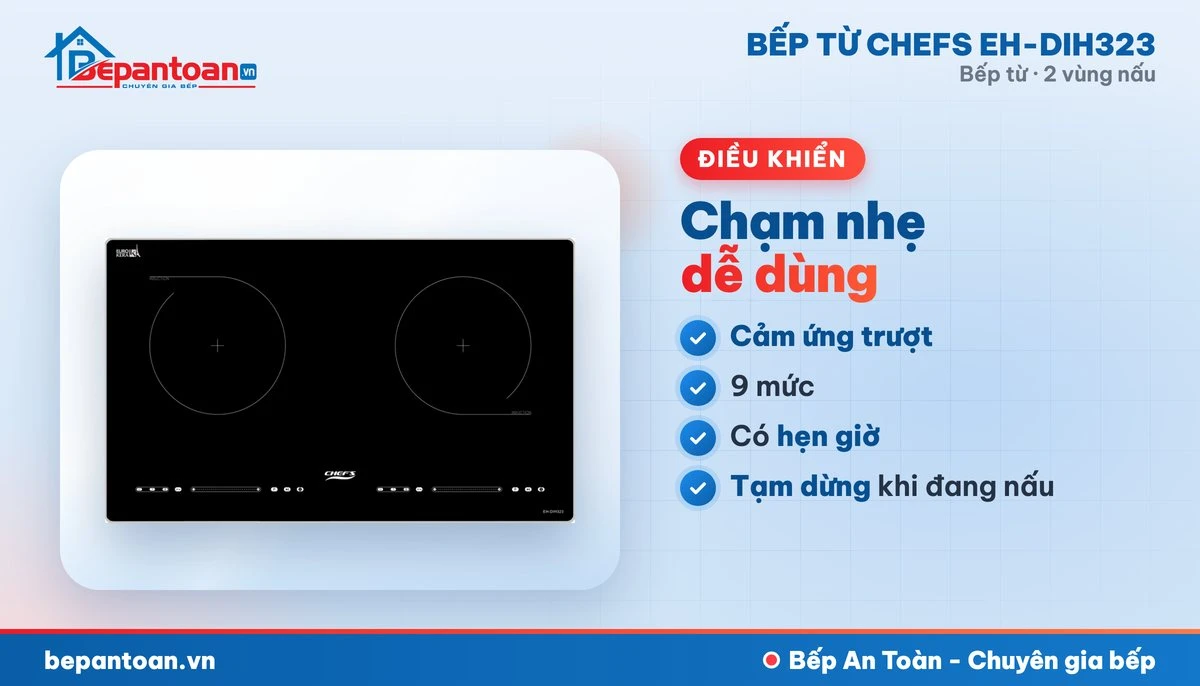 Bếp từ Chefs EH-DIH323 - điều khiển dễ dùng