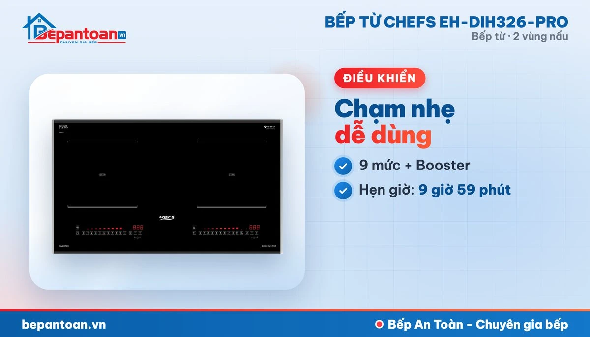 Bếp từ Chefs EH-DIH326-PRO - điều khiển dễ dùng