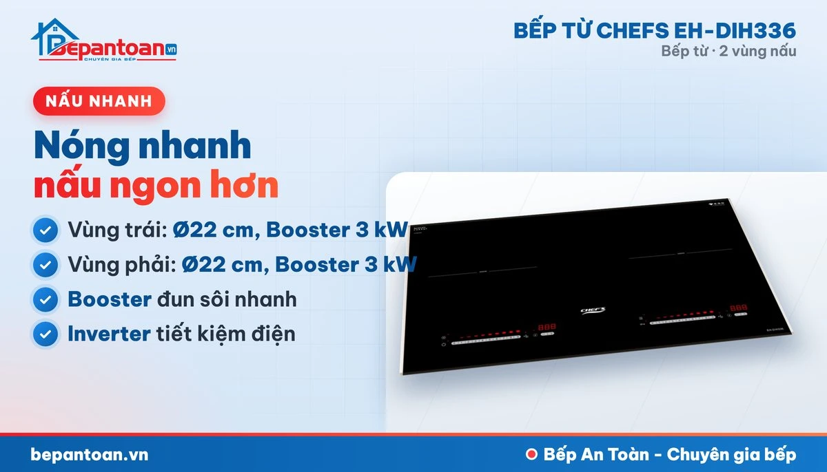 Bếp từ Chefs EH-DIH336 - công suất mạnh, nấu nhanh