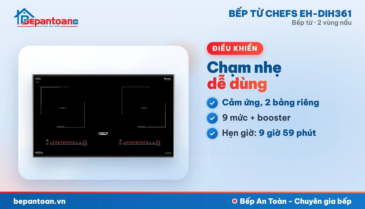 Bếp từ Chefs EH-DIH361 - điều khiển dễ dùng